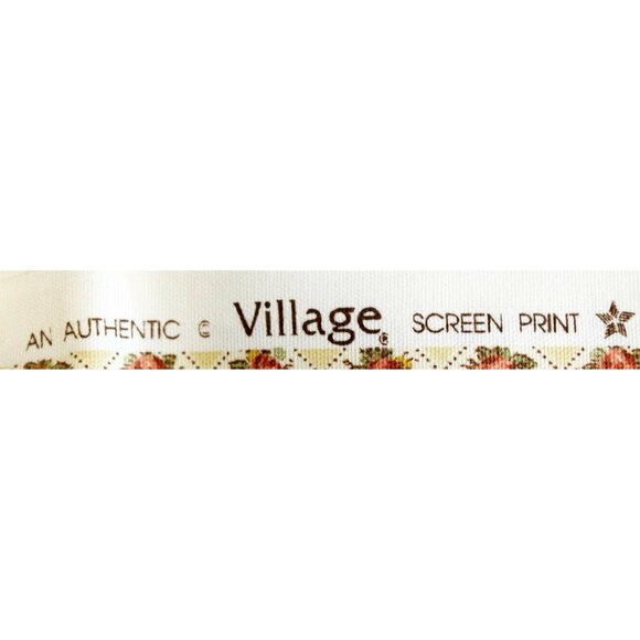 Village Screen Print Fabric Little Treasure Yellow Rose Floral Checked 1 yard - Picture 5 of 9